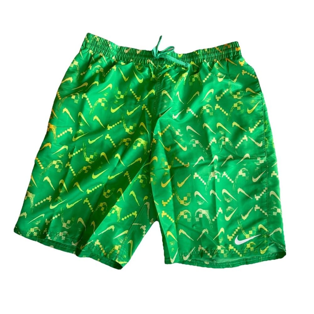 Nike Digi Swoosh Ombre Lap‎ 9" Swim Trunks Electric Algae Sz LTall NESSD602-380